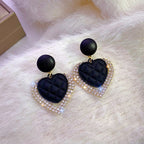Dark Heart Earrings In Gold