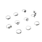 Enchanted Forest Rings Pack In Antique Silver