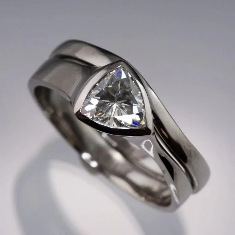 Vintage Silver Two Layer Zirconia Ring