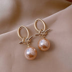 Pearl Loop Earrings In Gold