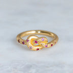 Shades Of Pink Pretzel Ring