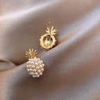 Tropical Pineapple And Pearl Encrusted Earrings