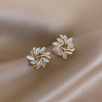 Luxury White Opal Earrings In Gold