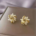 Luxury White Opal Earrings In Gold