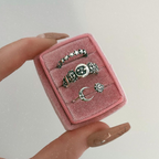 Vintage Silver Moon And Star Ring Pack