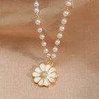 Daisy With Pearls Pendant