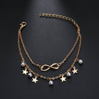 Infinity Anklet Bracelet + Pearls And Stars