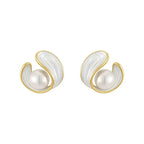 Luxury White Opal Earrings With Pearls In Gold
