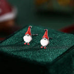 Cute Gnome Stud Earrings In Sterling Silver