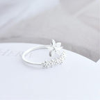 Adjustable 925 Silver And Hand Painted Enamel Wildflower Ring