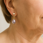 Elegant Purple Pearl Earrings