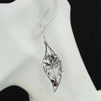 Boho Floral Earrings With Crystals In Sterling Silver