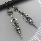 Boho Mask Pendant Earrings In Silver