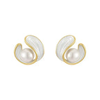 Luxury White Opal Earrings With Pearls In Gold
