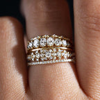 Vintage Golden Zirconia Ring Set