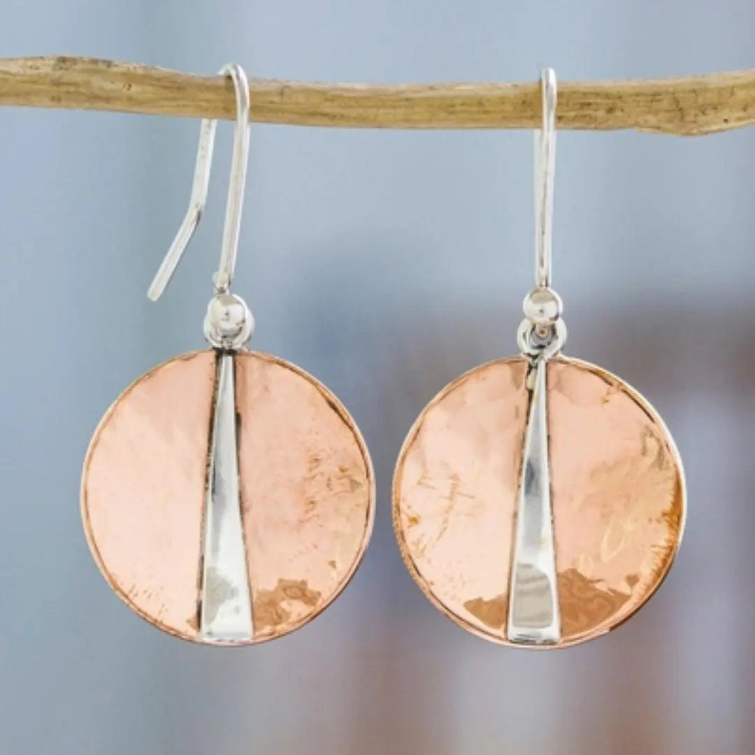 Vintage Round Silver Earrings With Brilliant-cut Zircons