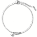 Silver Memorial Bracelet With Angel Wing & Paw Print | Handmade