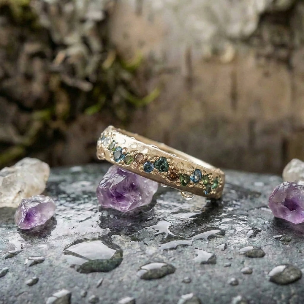 A Vintage Gold Colorful Ring