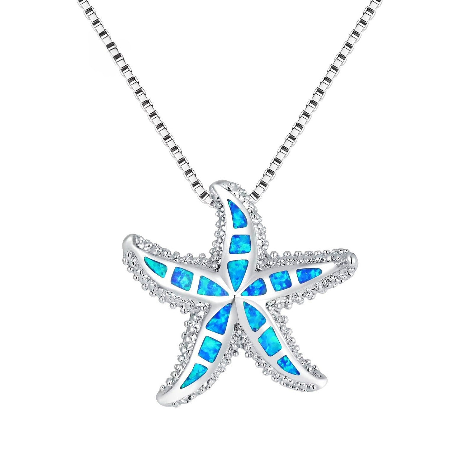Blue Opal Starfish Necklace