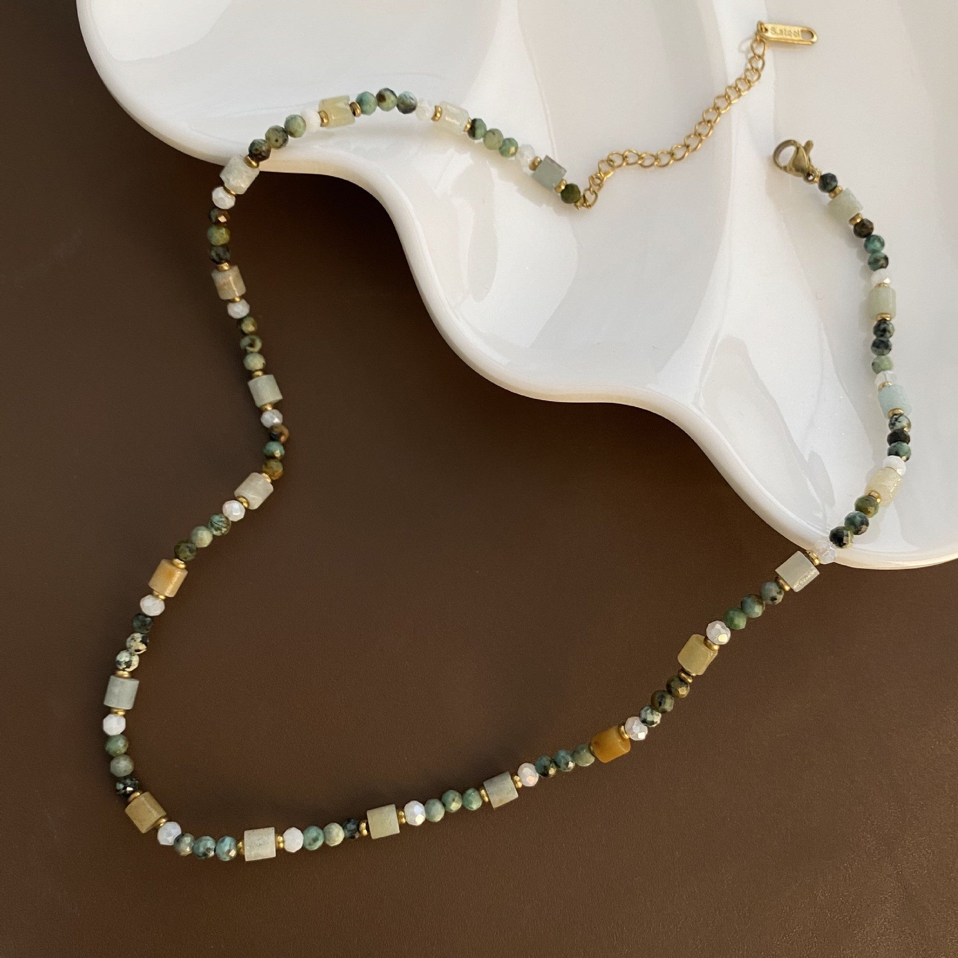 Bohemian Jade Beaded Necklace