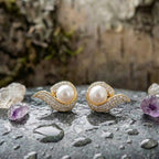 Bright Pearl Zirconia Earrings