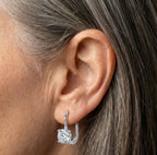 Classic Crystal Hoop Silver Earrings
