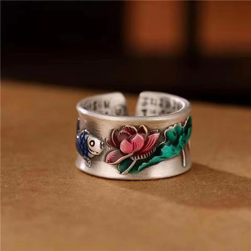 Colorful Enamel Flower Ring