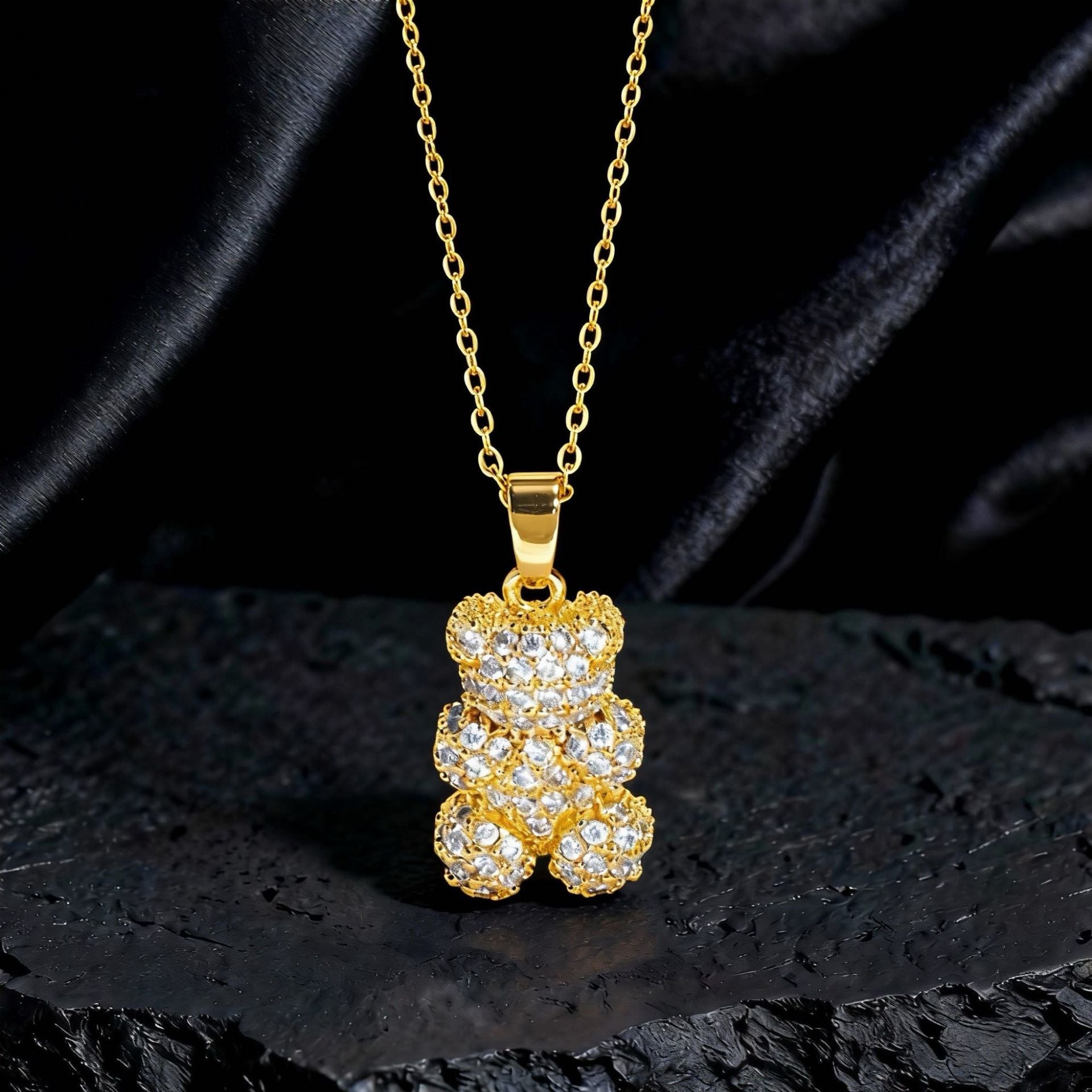 Crystal Teddy Bear Necklace