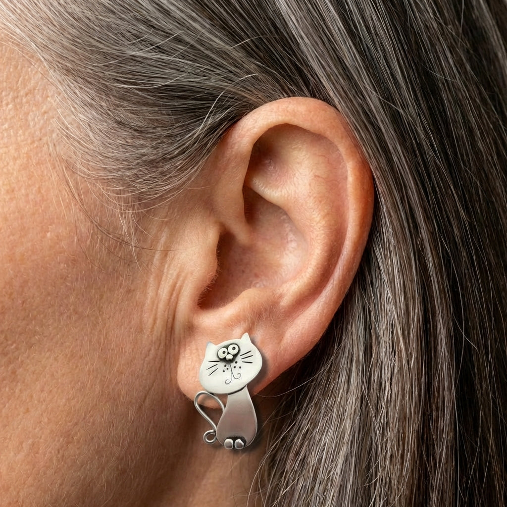 Cute Cat Stud Earrings