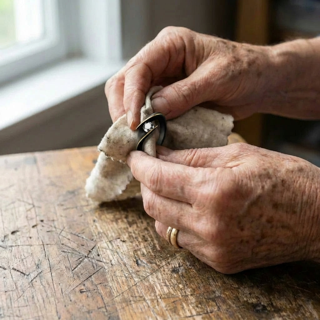 An Elegant Black Tension Set Ring