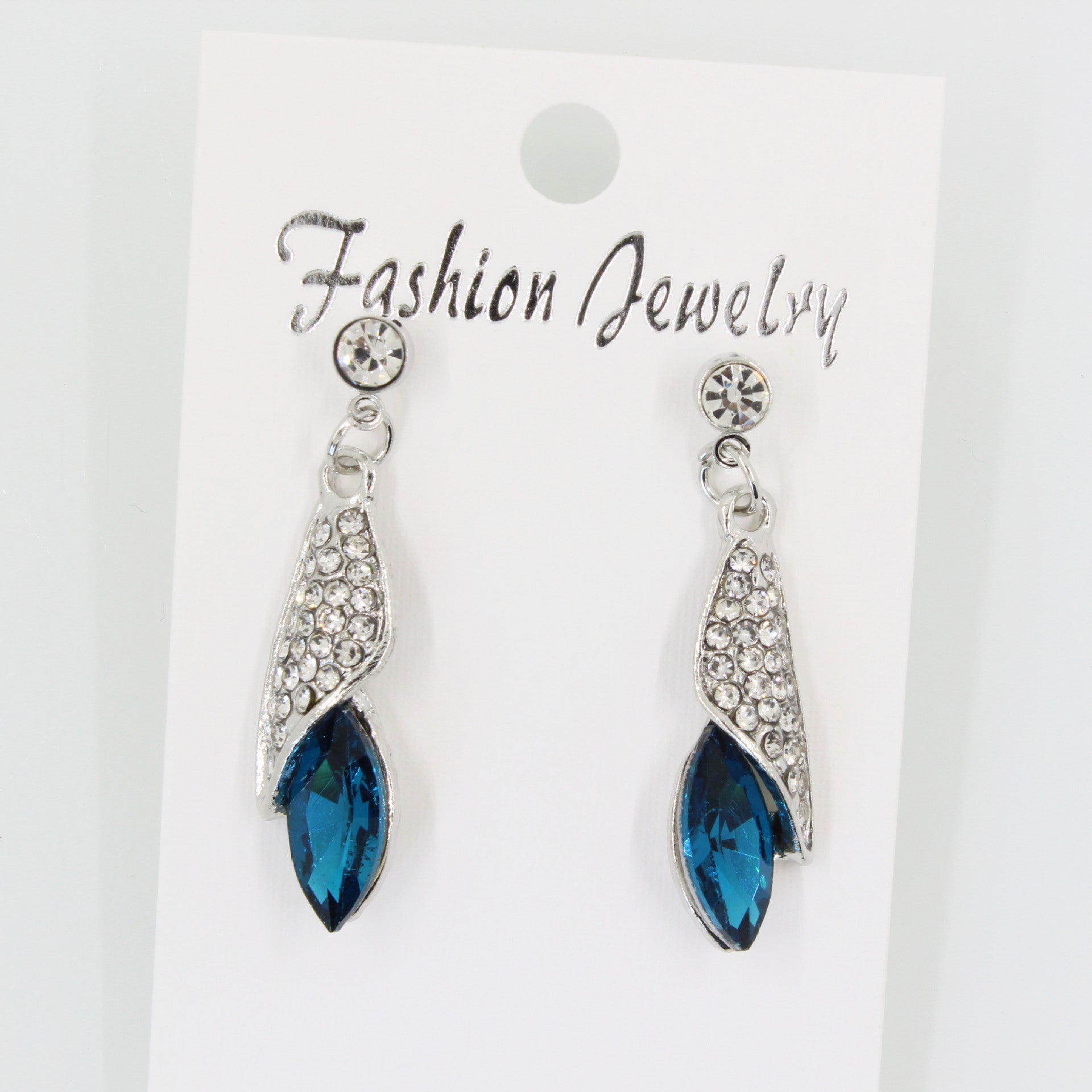 Elegant Blue Crystal Earrings