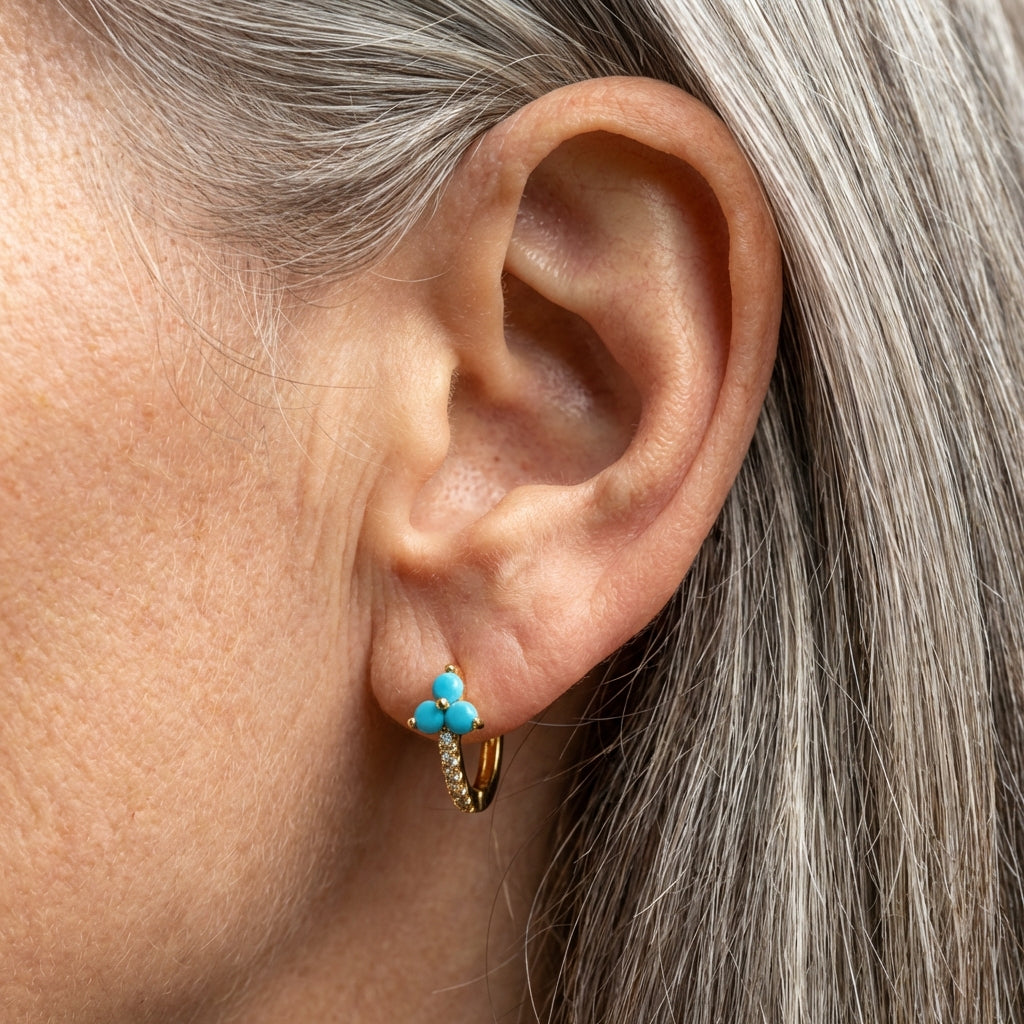 Elegant Blue Flower Earrings