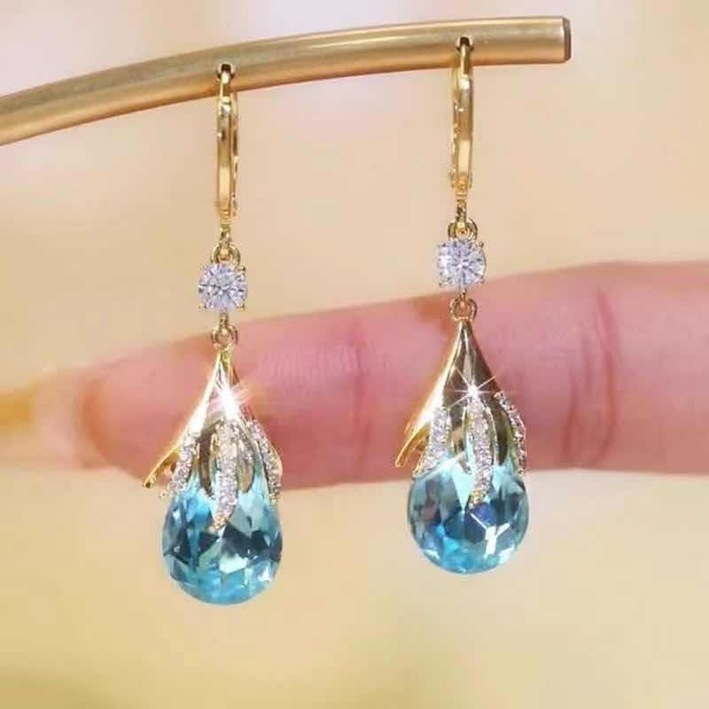 Elegant Blue Topaz Earrings