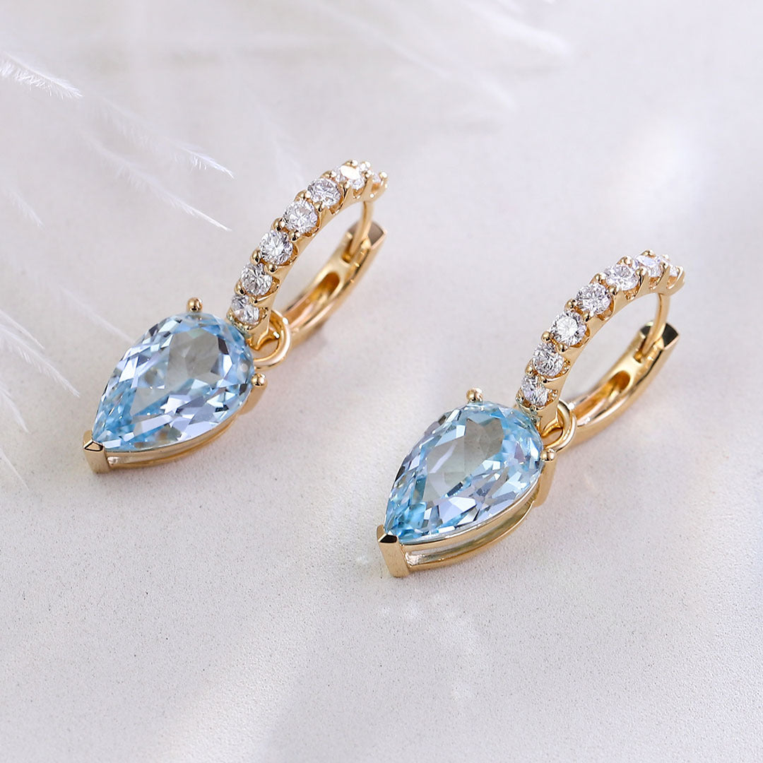 Elegant Blue Topaz Earrings