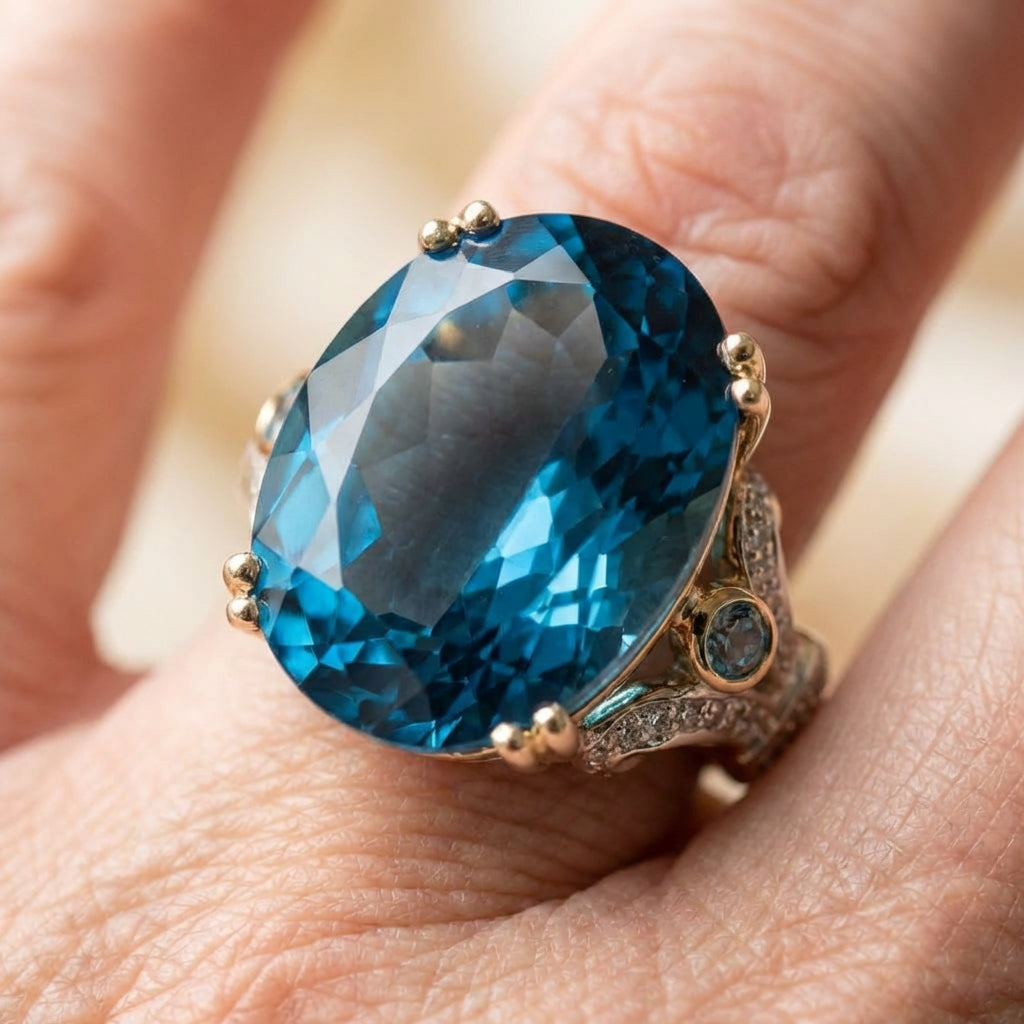 Elegant Blue Topaz Ring