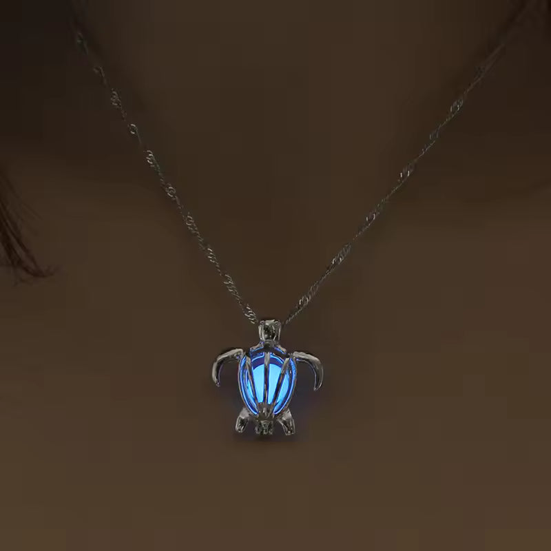 Elegant Blue Turtle Necklace