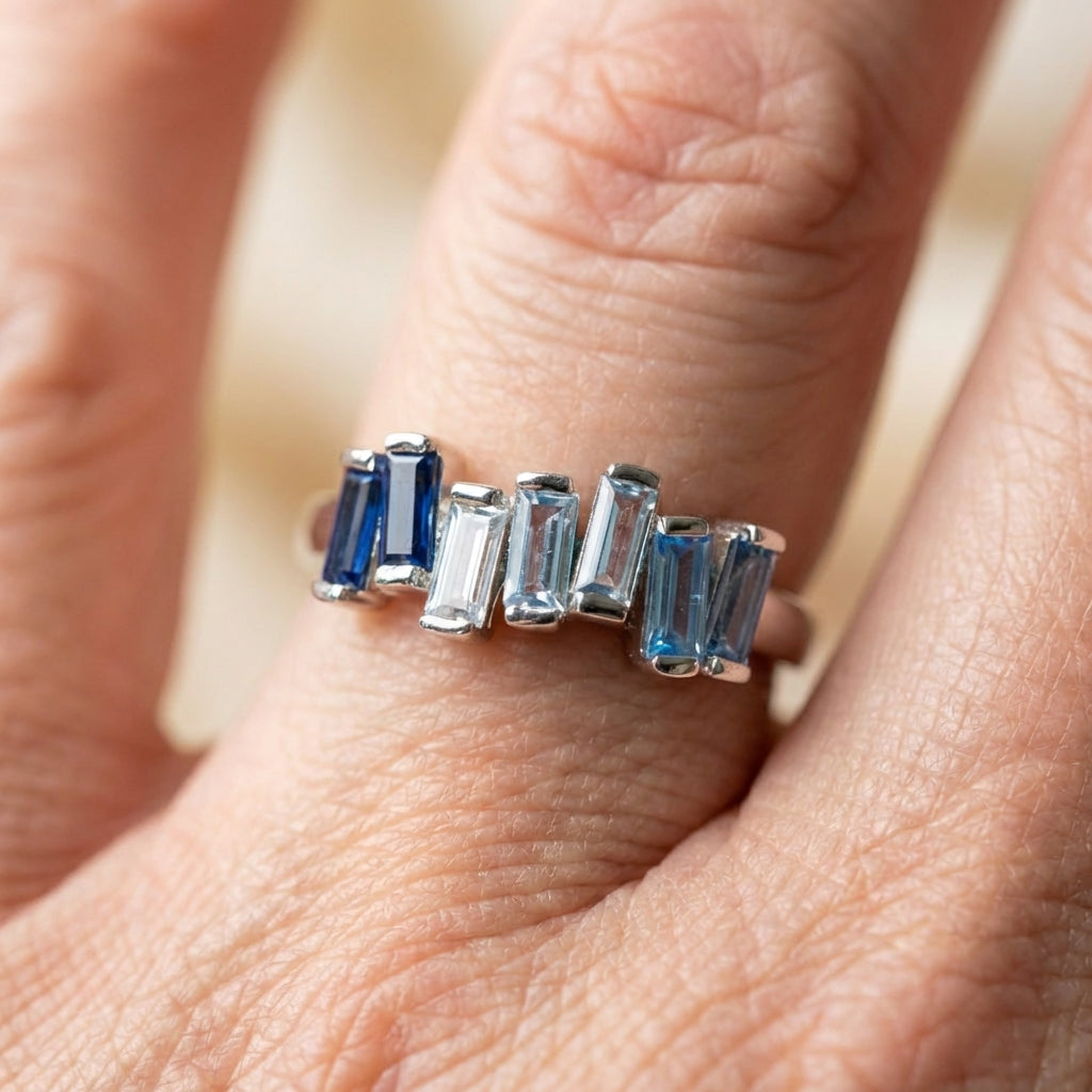 Elegant Blue Zirconia Ring