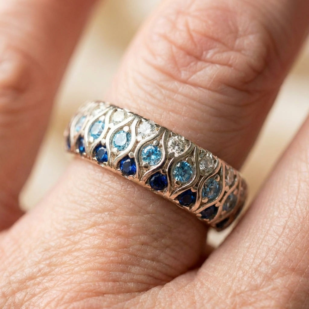 Elegant Blue Zirconia Ring
