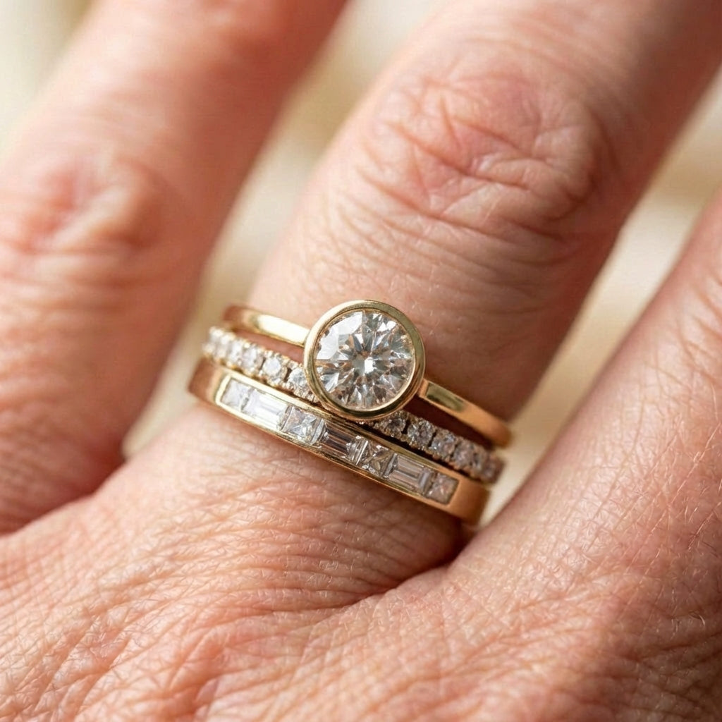 Elegant Crystal Engagement Ring