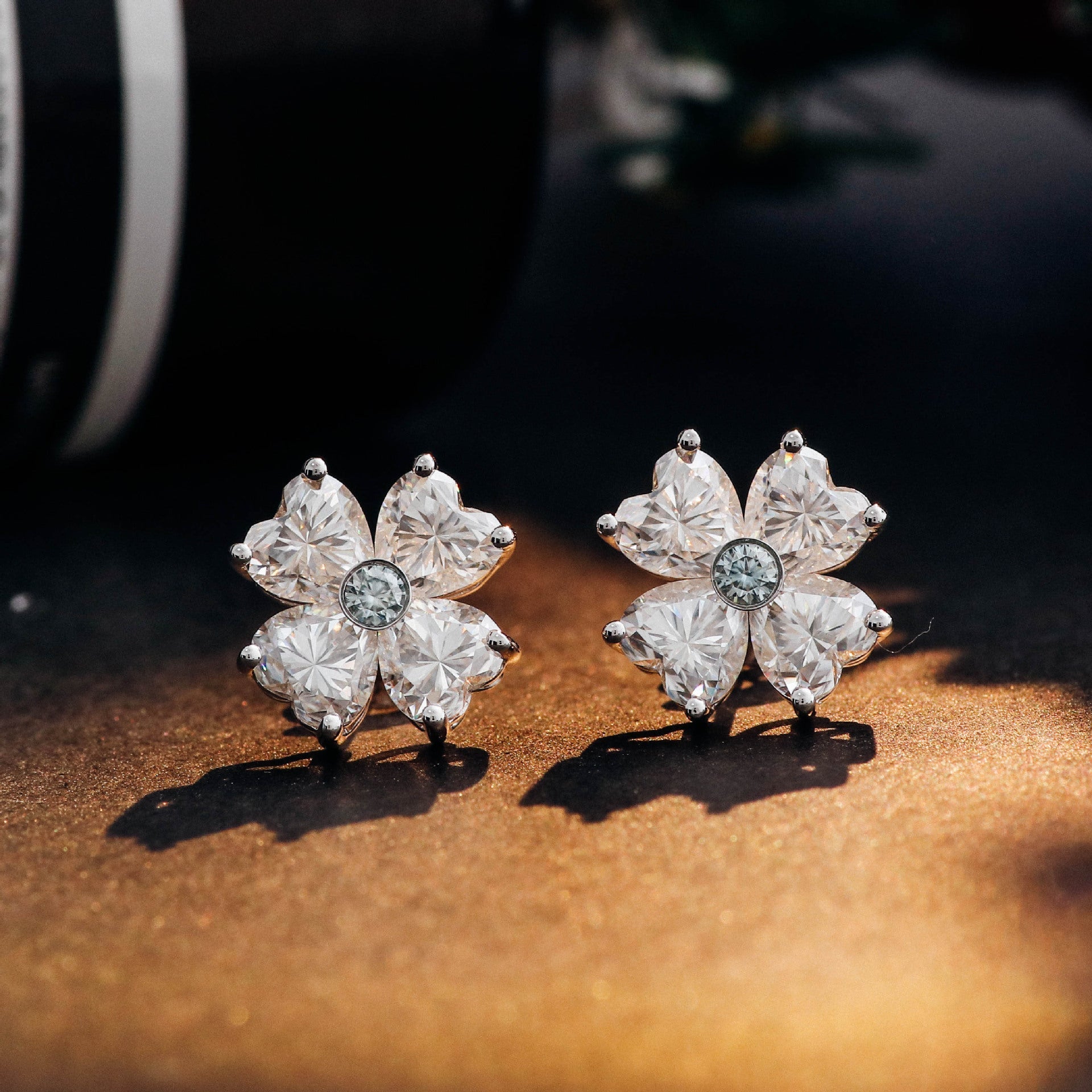Elegant Crystal Flower Earrings