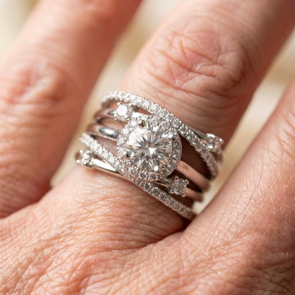 Elegant Crystal Halo Ring