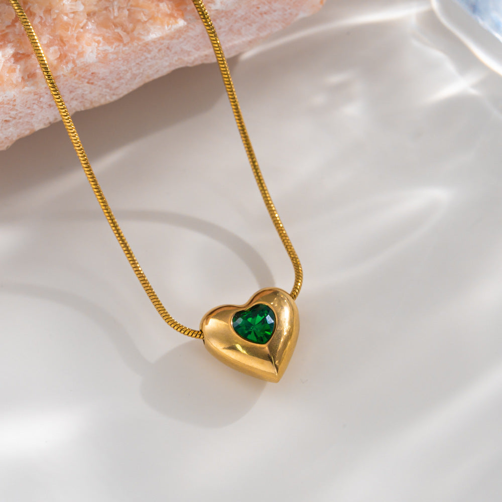Elegant Emerald Heart Necklace
