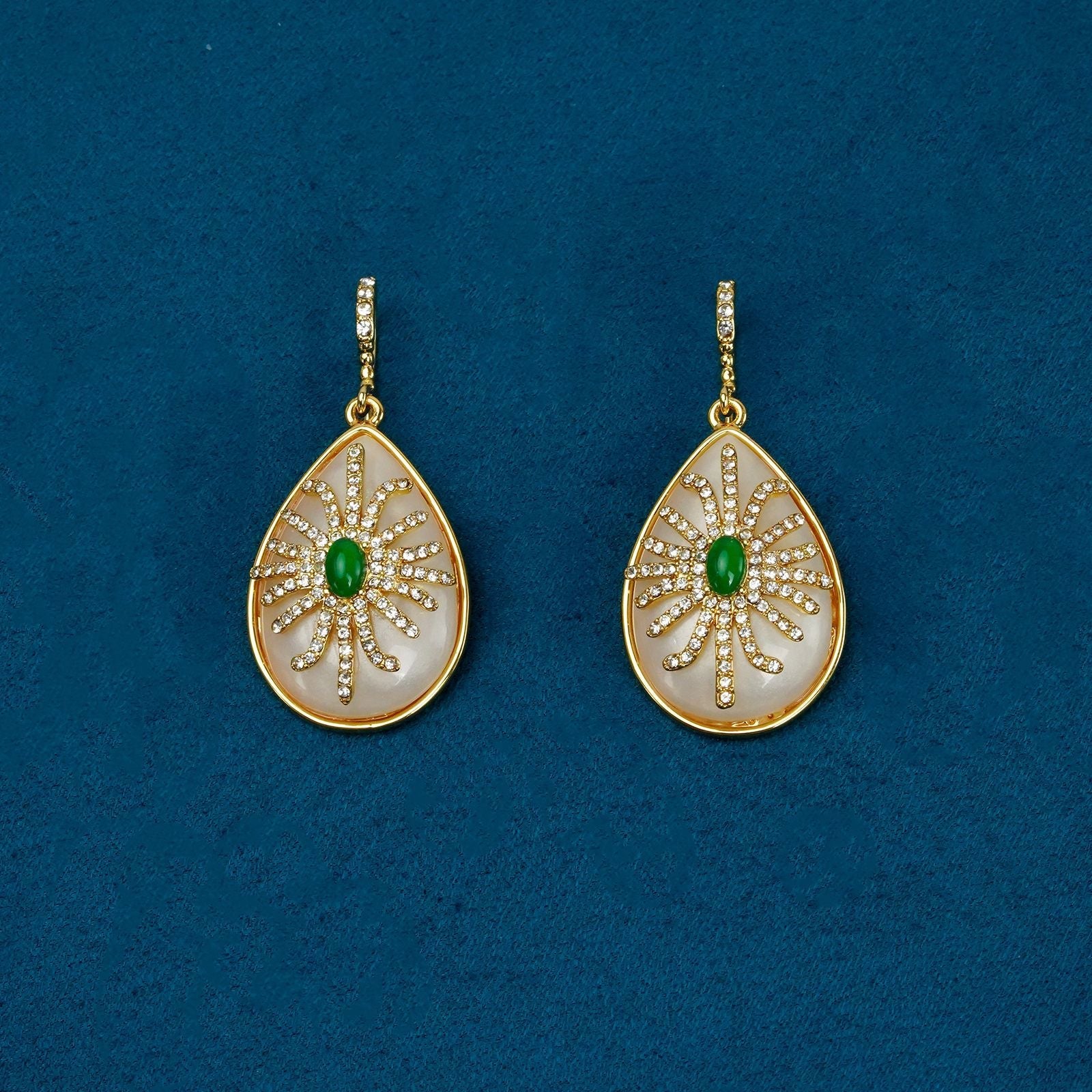 Elegant Emerald Teardrop Earrings