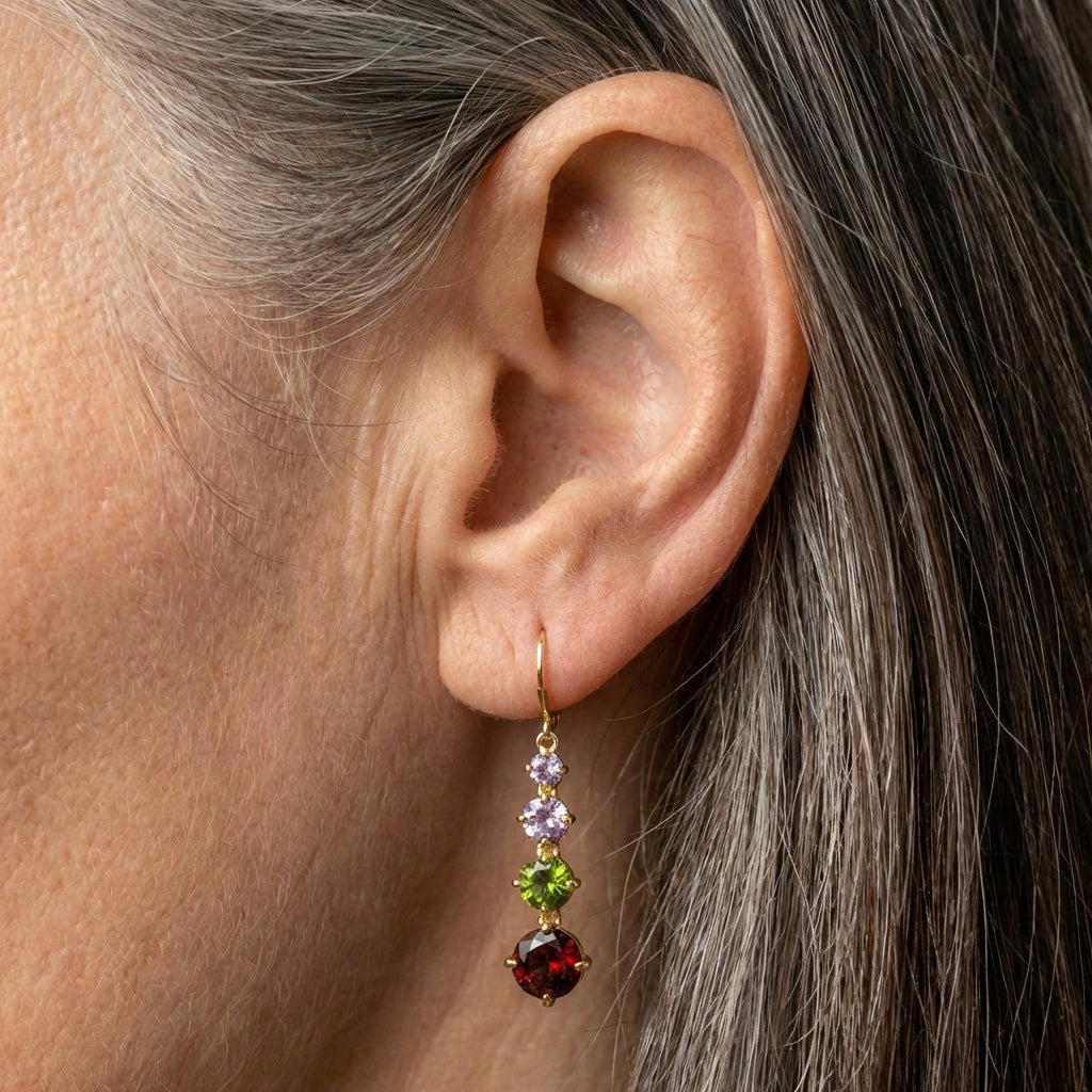 Elegant Gemstone Dangle Earrings