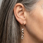 An Elegant Geometric Rose Gold & Silver Bar Dangle Earring Set