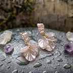 Elegant Gold Petal Earrings In White