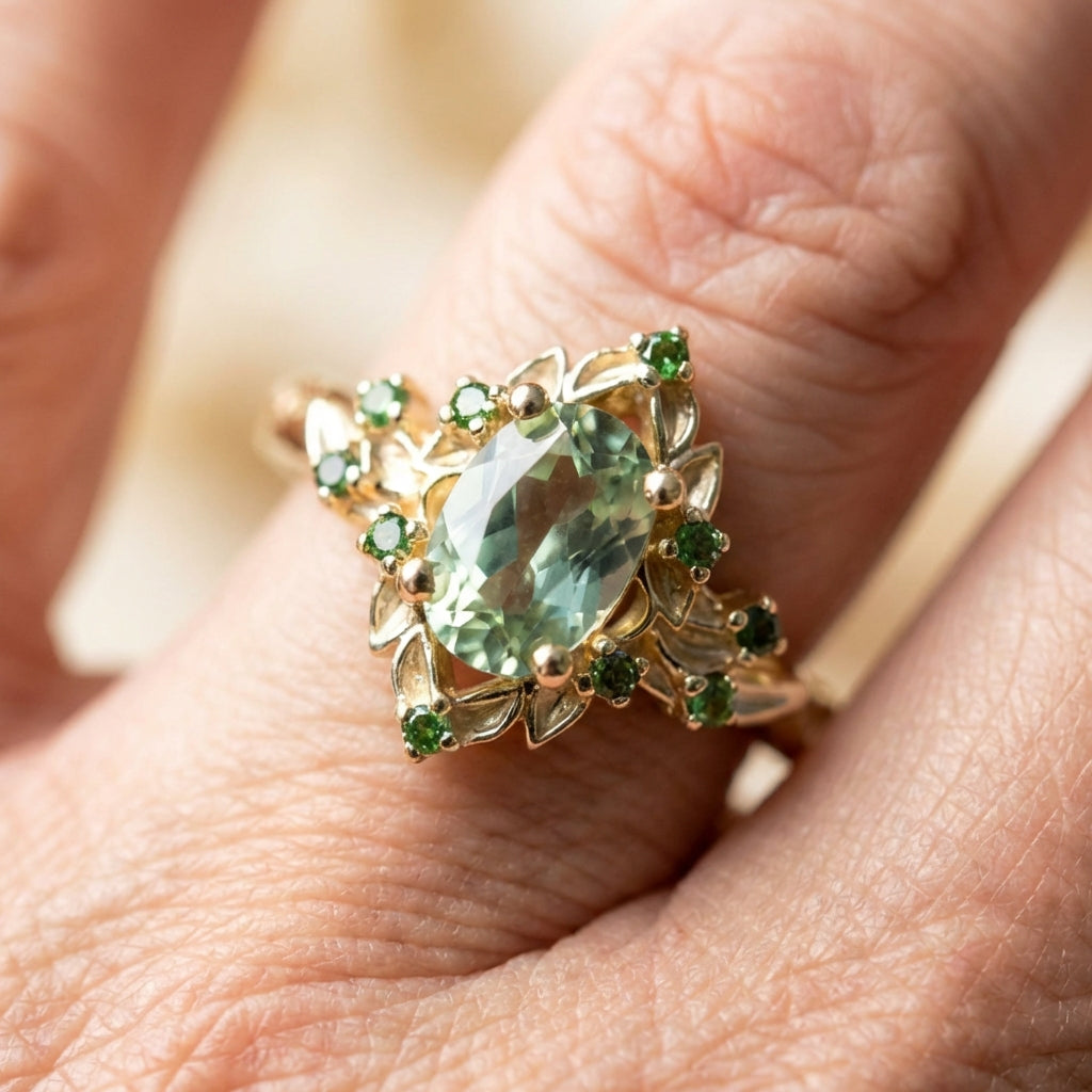Elegant Green Spinel Ring