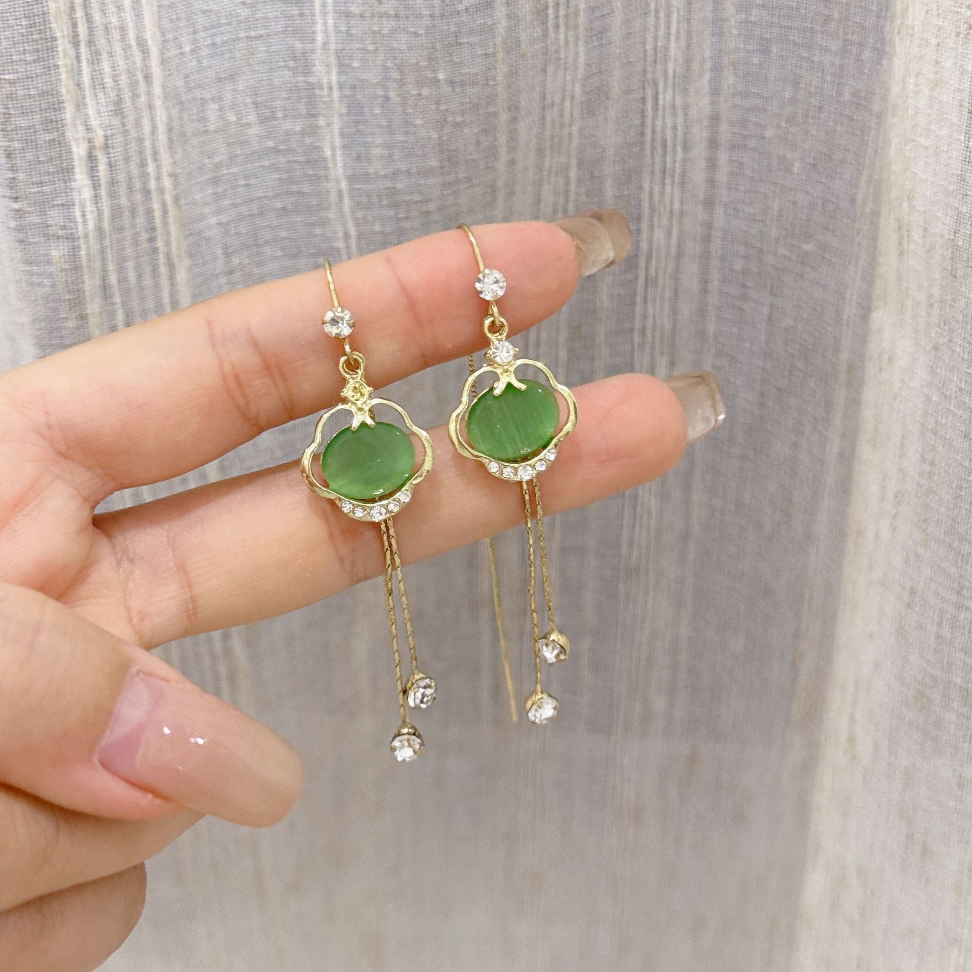 Elegant Jade Drop Earrings