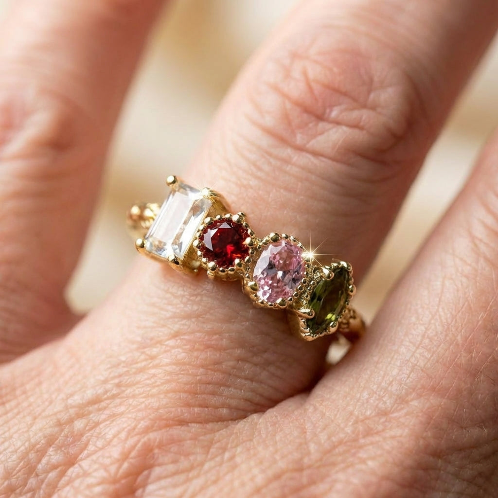 Elegant Multistone Cubic Zirconia Ring