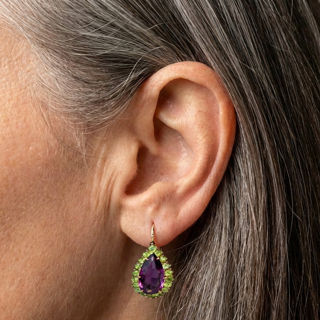 Elegant Purple Zircon Earrings